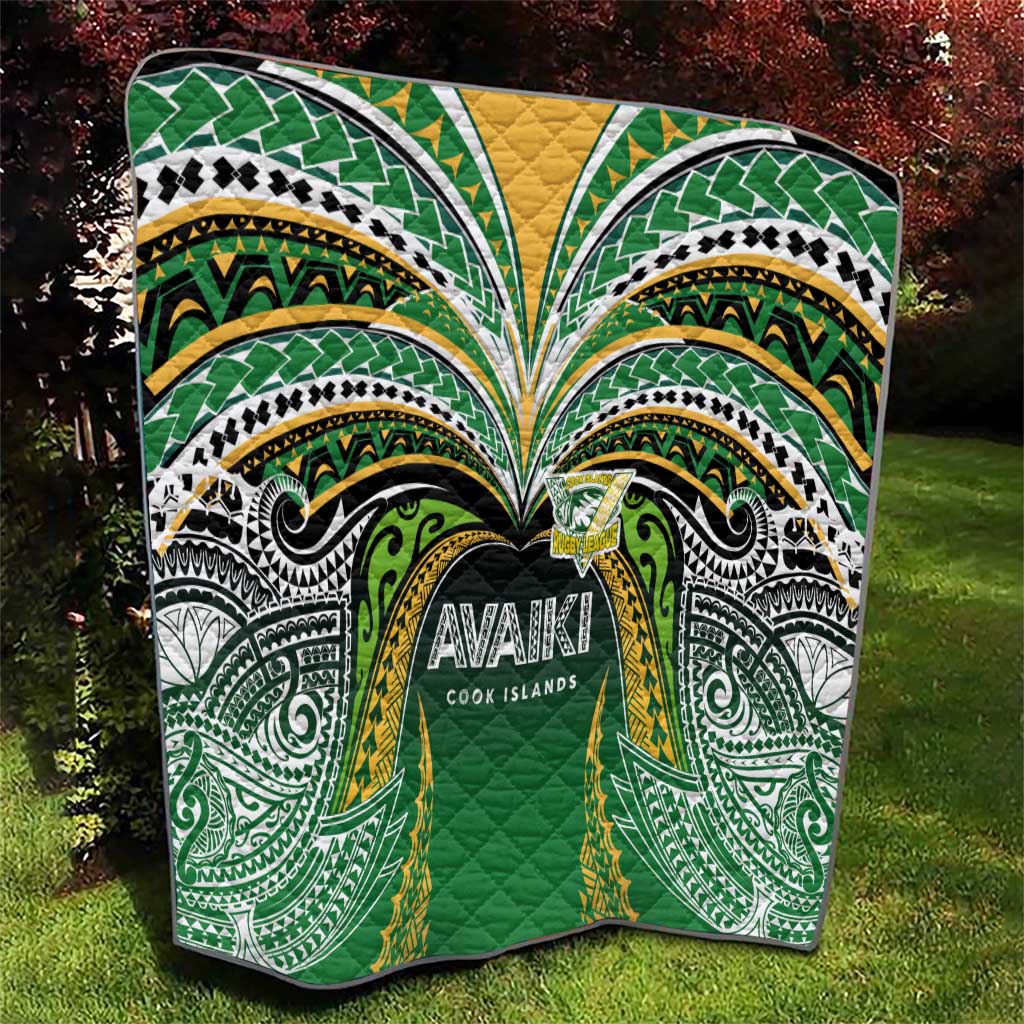 Cook Islands Rugby League Quilt Avaiki Tatau Tribal Motifs Black Color - Aussie Hoodie