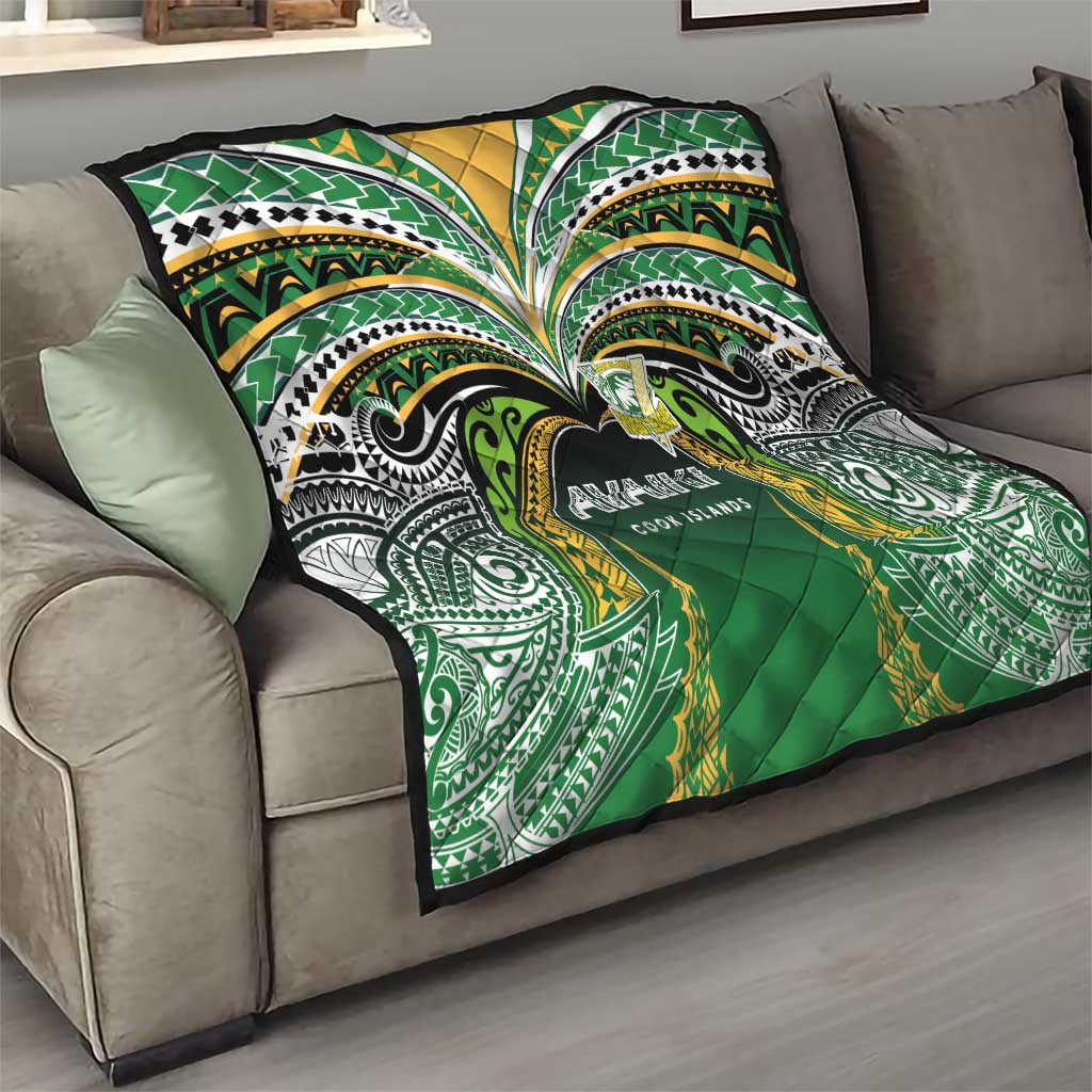 Cook Islands Rugby League Quilt Avaiki Tatau Tribal Motifs Black Color - Aussie Hoodie