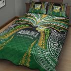 Cook Islands Rugby League Quilt Bed Set Avaiki Tatau Tribal Motifs Black Color - Aussie Hoodie