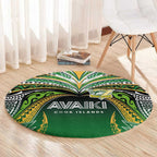 Cook Islands Rugby League Round Carpet Avaiki Tatau Tribal Motifs Black Color - Aussie Hoodie