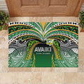 Cook Islands Rugby League Rubber Doormat Avaiki Tatau Tribal Motifs Black Color - Aussie Hoodie