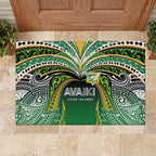 Cook Islands Rugby League Rubber Doormat Avaiki Tatau Tribal Motifs Black Color - Aussie Hoodie