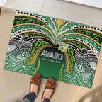 Cook Islands Rugby League Rubber Doormat Avaiki Tatau Tribal Motifs Black Color - Aussie Hoodie