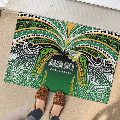 Cook Islands Rugby League Rubber Doormat Avaiki Tatau Tribal Motifs Black Color - Aussie Hoodie