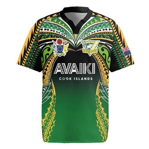 Custom Cook Islands Rugby League Rugby Jersey Avaiki Tatau Tribal Motifs Black Color - Aussie Hoodie