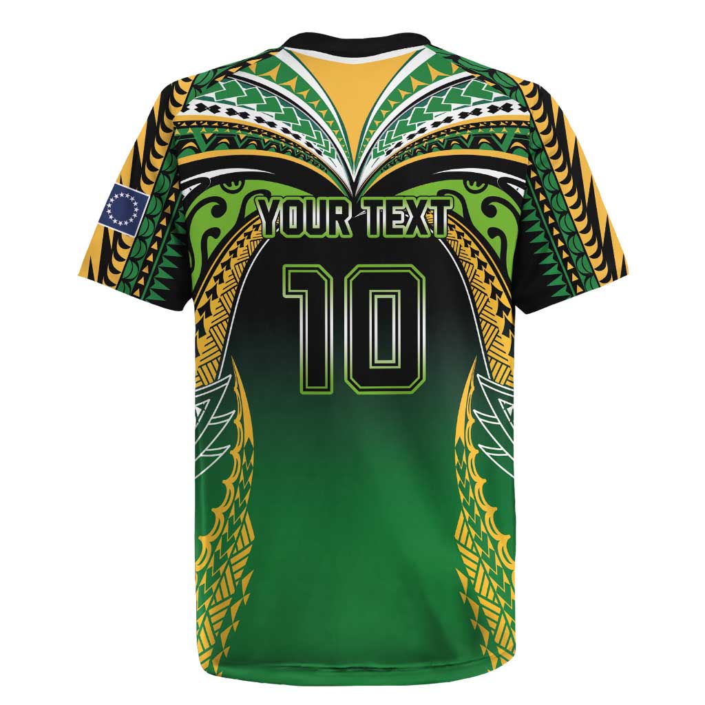 Custom Cook Islands Rugby League Rugby Jersey Avaiki Tatau Tribal Motifs Black Color - Aussie Hoodie