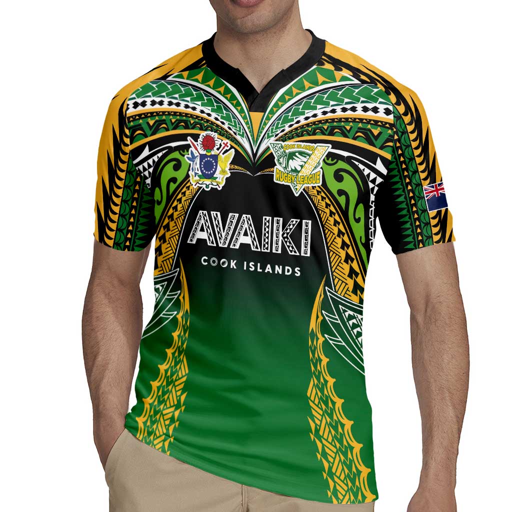 Custom Cook Islands Rugby League Rugby Jersey Avaiki Tatau Tribal Motifs Black Color - Aussie Hoodie