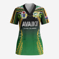 Custom Cook Islands Rugby League Scrub Top Avaiki Tatau Tribal Motifs Black Color - Aussie Hoodie