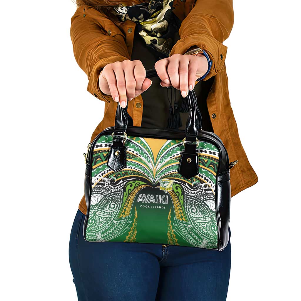Cook Islands Rugby League Shoulder Handbag Avaiki Tatau Tribal Motifs Black Color - Aussie Hoodie