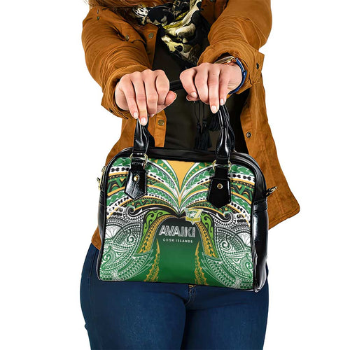 Cook Islands Rugby League Shoulder Handbag Avaiki Tatau Tribal Motifs Black Color - Aussie Hoodie