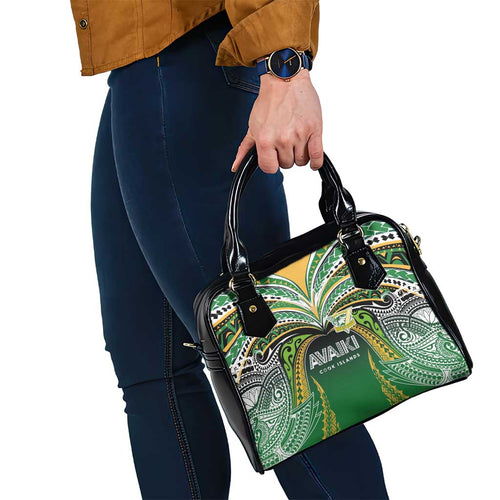 Cook Islands Rugby League Shoulder Handbag Avaiki Tatau Tribal Motifs Black Color - Aussie Hoodie