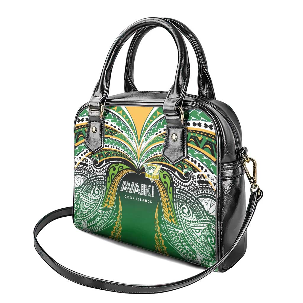 Cook Islands Rugby League Shoulder Handbag Avaiki Tatau Tribal Motifs Black Color - Aussie Hoodie