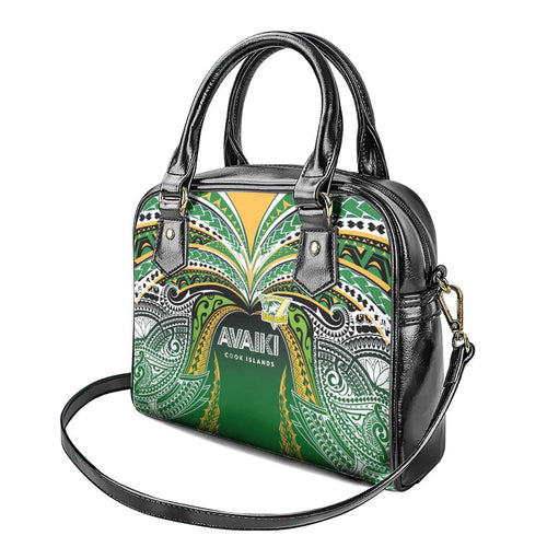Cook Islands Rugby League Shoulder Handbag Avaiki Tatau Tribal Motifs Black Color - Aussie Hoodie