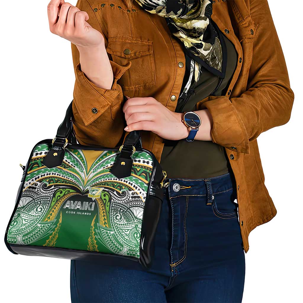 Cook Islands Rugby League Shoulder Handbag Avaiki Tatau Tribal Motifs Black Color - Aussie Hoodie