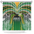 Cook Islands Rugby League Shower Curtain Avaiki Tatau Tribal Motifs Black Color - Aussie Hoodie
