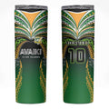 Custom Cook Islands Rugby League Skinny Tumbler Avaiki Tatau Tribal Motifs Black Color - Aussie Hoodie