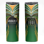 Custom Cook Islands Rugby League Skinny Tumbler Avaiki Tatau Tribal Motifs Black Color - Aussie Hoodie