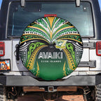 Cook Islands Rugby League Spare Tire Cover Avaiki Tatau Tribal Motifs Black Color - Aussie Hoodie