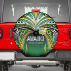 Cook Islands Rugby League Spare Tire Cover Avaiki Tatau Tribal Motifs Black Color - Aussie Hoodie