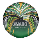 Cook Islands Rugby League Spare Tire Cover Avaiki Tatau Tribal Motifs Black Color - Aussie Hoodie