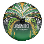 Cook Islands Rugby League Spare Tire Cover Avaiki Tatau Tribal Motifs Black Color - Aussie Hoodie