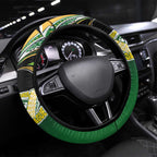 Cook Islands Rugby League Steering Wheel Cover Avaiki Tatau Tribal Motifs Black Color - Aussie Hoodie