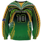 Custom Cook Islands Rugby League Sweatshirt Avaiki Tatau Tribal Motifs Black Color - Aussie Hoodie