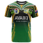 Custom Cook Islands Rugby League T Shirt Avaiki Tatau Tribal Motifs Black Color - Aussie Hoodie