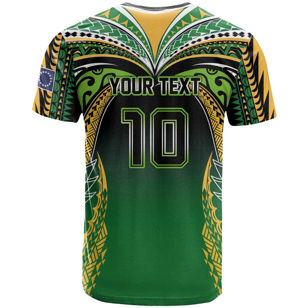 Custom Cook Islands Rugby League T Shirt Avaiki Tatau Tribal Motifs Black Color - Aussie Hoodie