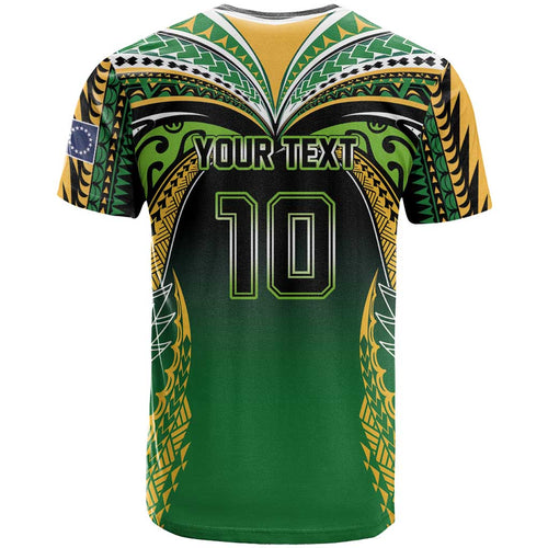 Custom Cook Islands Rugby League T Shirt Avaiki Tatau Tribal Motifs Black Color - Aussie Hoodie