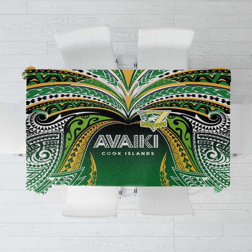 Cook Islands Rugby League Tablecloth Avaiki Tatau Tribal Motifs Black Color - Aussie Hoodie