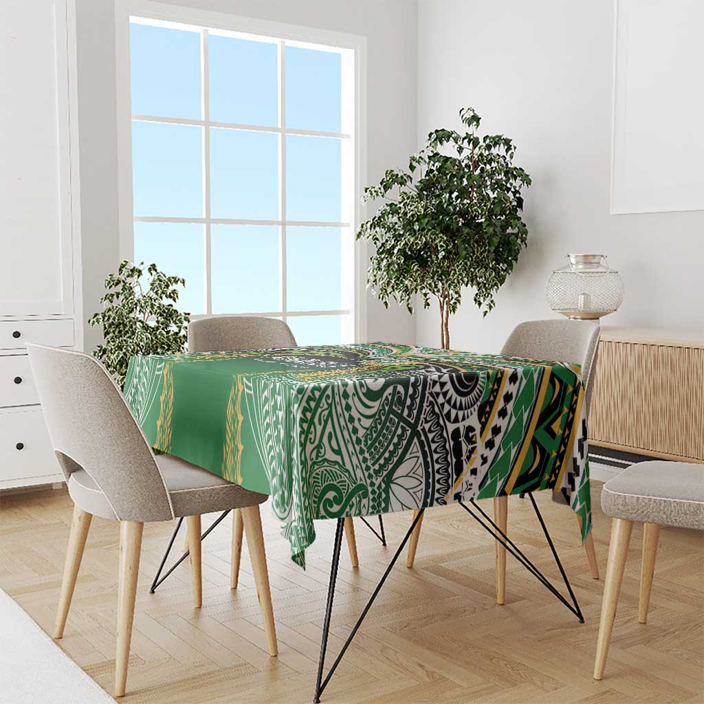 Cook Islands Rugby League Tablecloth Avaiki Tatau Tribal Motifs Black Color - Aussie Hoodie