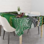 Cook Islands Rugby League Tablecloth Avaiki Tatau Tribal Motifs Black Color - Aussie Hoodie