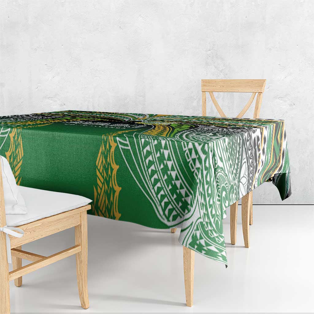 Cook Islands Rugby League Tablecloth Avaiki Tatau Tribal Motifs Black Color - Aussie Hoodie