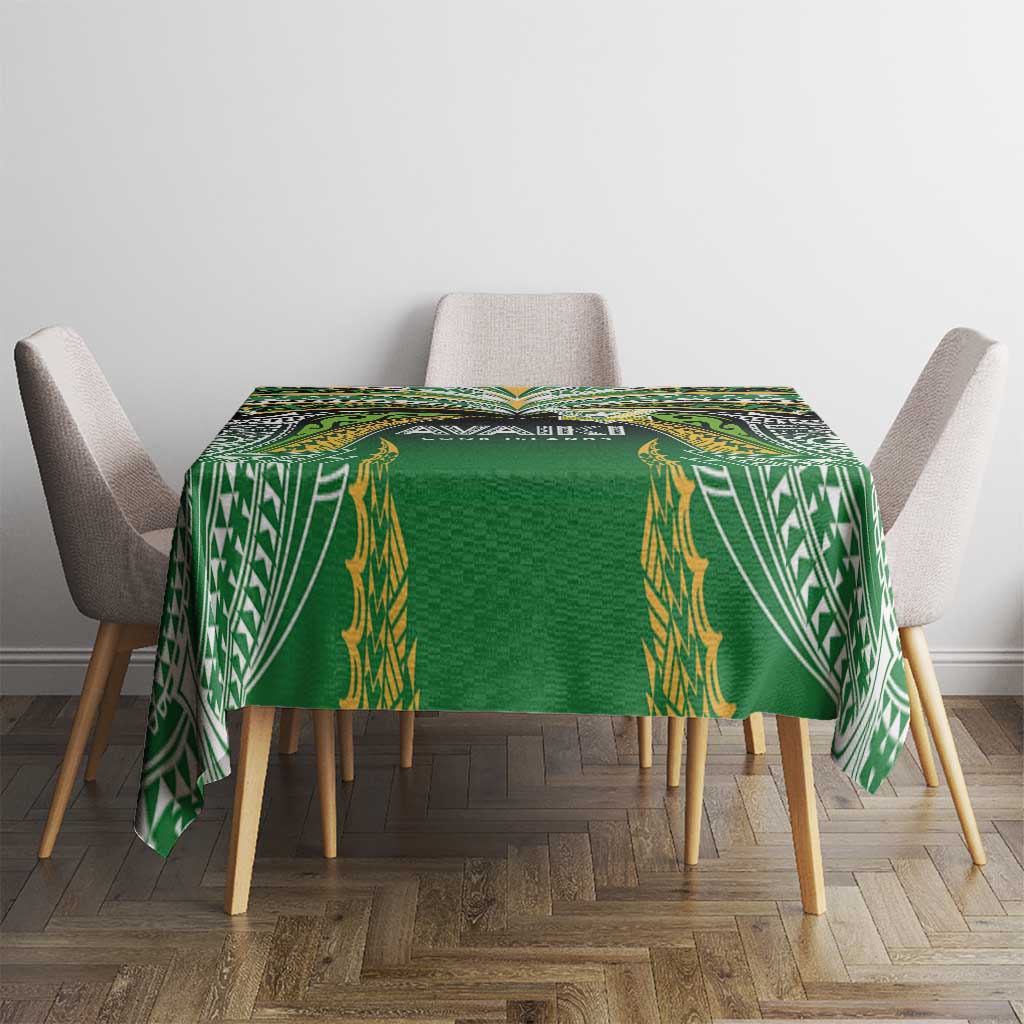 Cook Islands Rugby League Tablecloth Avaiki Tatau Tribal Motifs Black Color - Aussie Hoodie