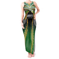 Custom Cook Islands Rugby League Tank Maxi Dress Avaiki Tatau Tribal Motifs Black Color - Aussie Hoodie