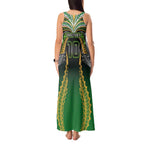 Custom Cook Islands Rugby League Tank Maxi Dress Avaiki Tatau Tribal Motifs Black Color - Aussie Hoodie