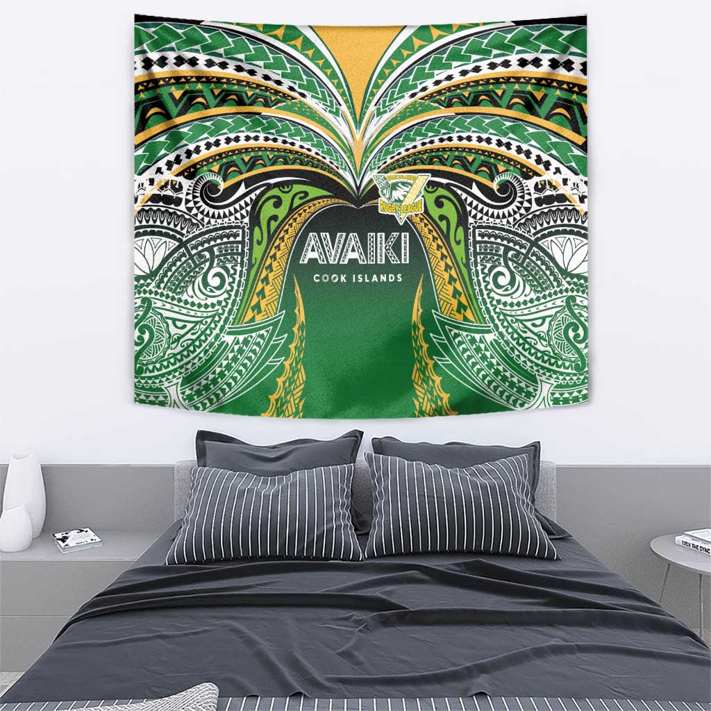 Cook Islands Rugby League Tapestry Avaiki Tatau Tribal Motifs Black Color - Aussie Hoodie