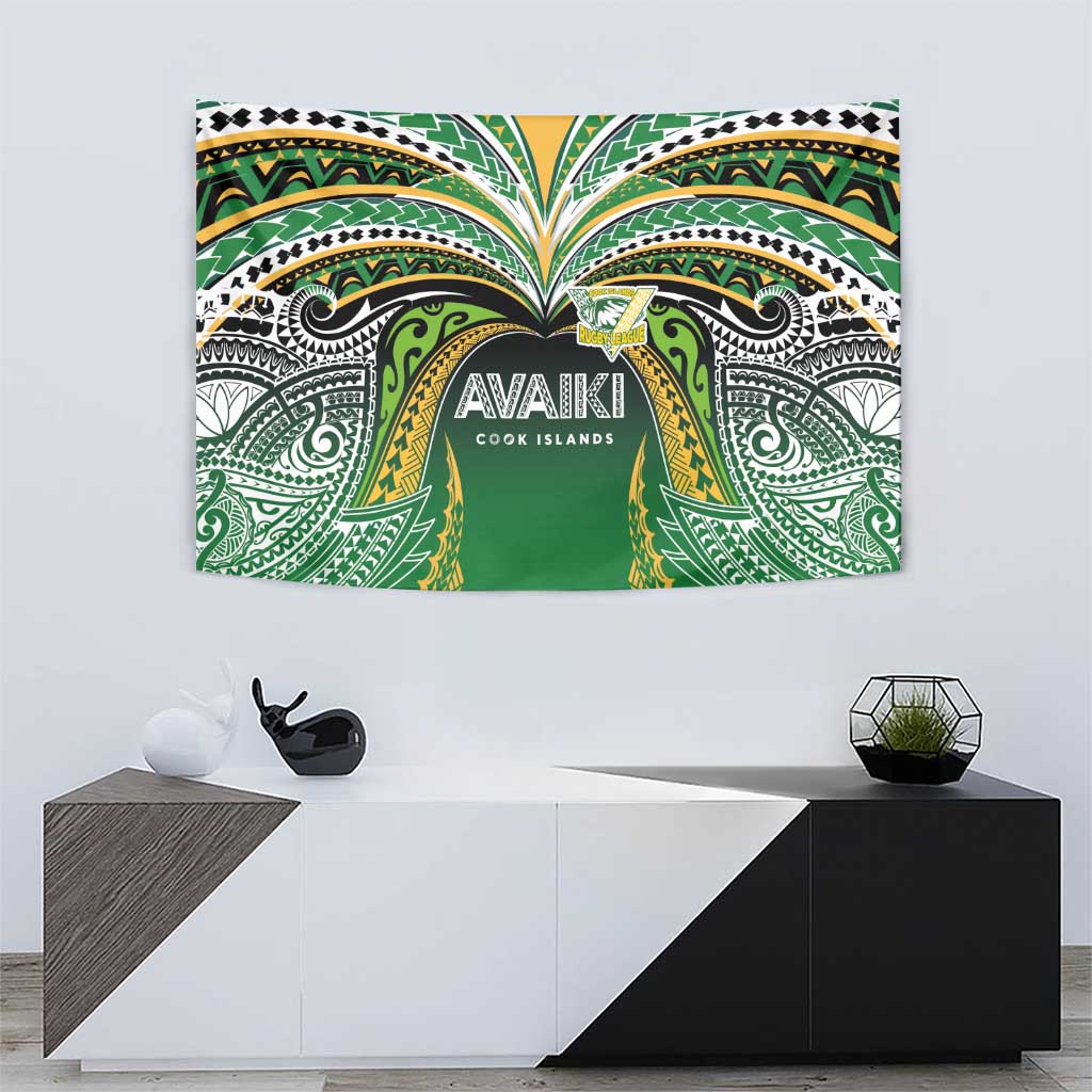 Cook Islands Rugby League Tapestry Avaiki Tatau Tribal Motifs Black Color - Aussie Hoodie