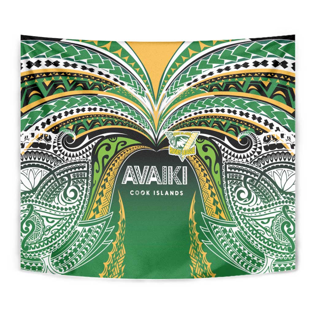 Cook Islands Rugby League Tapestry Avaiki Tatau Tribal Motifs Black Color - Aussie Hoodie