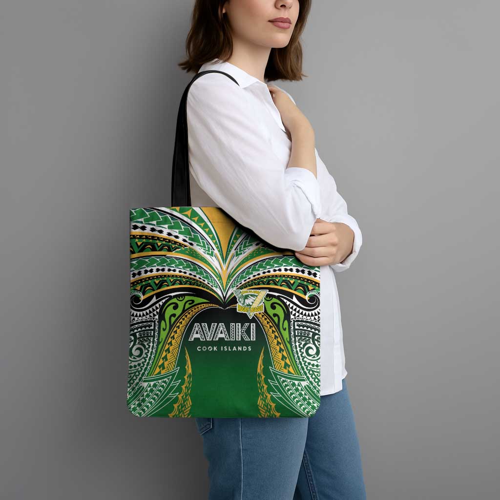 Cook Islands Rugby League Tote Bag Avaiki Tatau Tribal Motifs Black Color - Aussie Hoodie