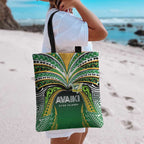 Cook Islands Rugby League Tote Bag Avaiki Tatau Tribal Motifs Black Color - Aussie Hoodie