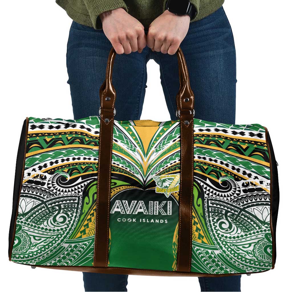 Cook Islands Rugby League Travel Bag Avaiki Tatau Tribal Motifs Black Color - Aussie Hoodie
