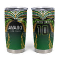 Custom Cook Islands Rugby League Tumbler Cup Avaiki Tatau Tribal Motifs Black Color - Aussie Hoodie