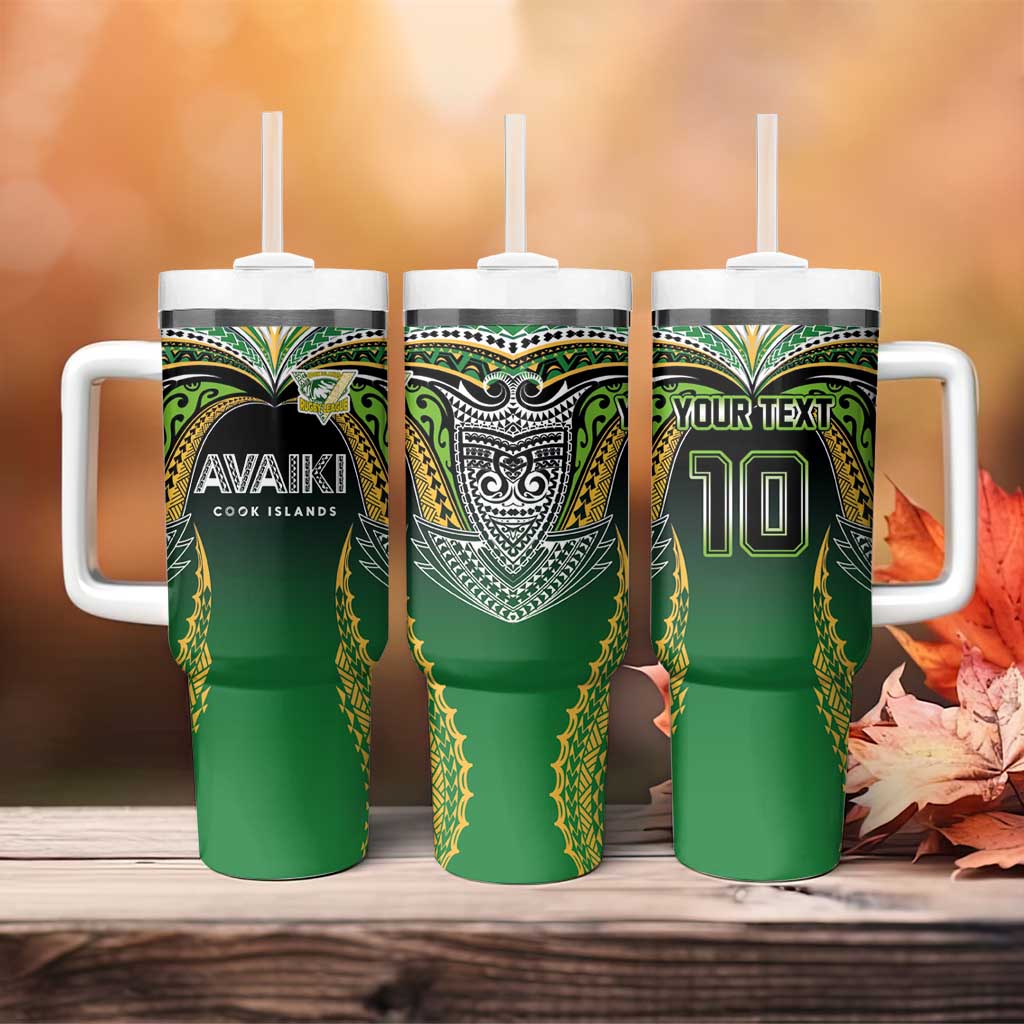 Custom Cook Islands Rugby League Tumbler With Handle Avaiki Tatau Tribal Motifs Black Color - Aussie Hoodie