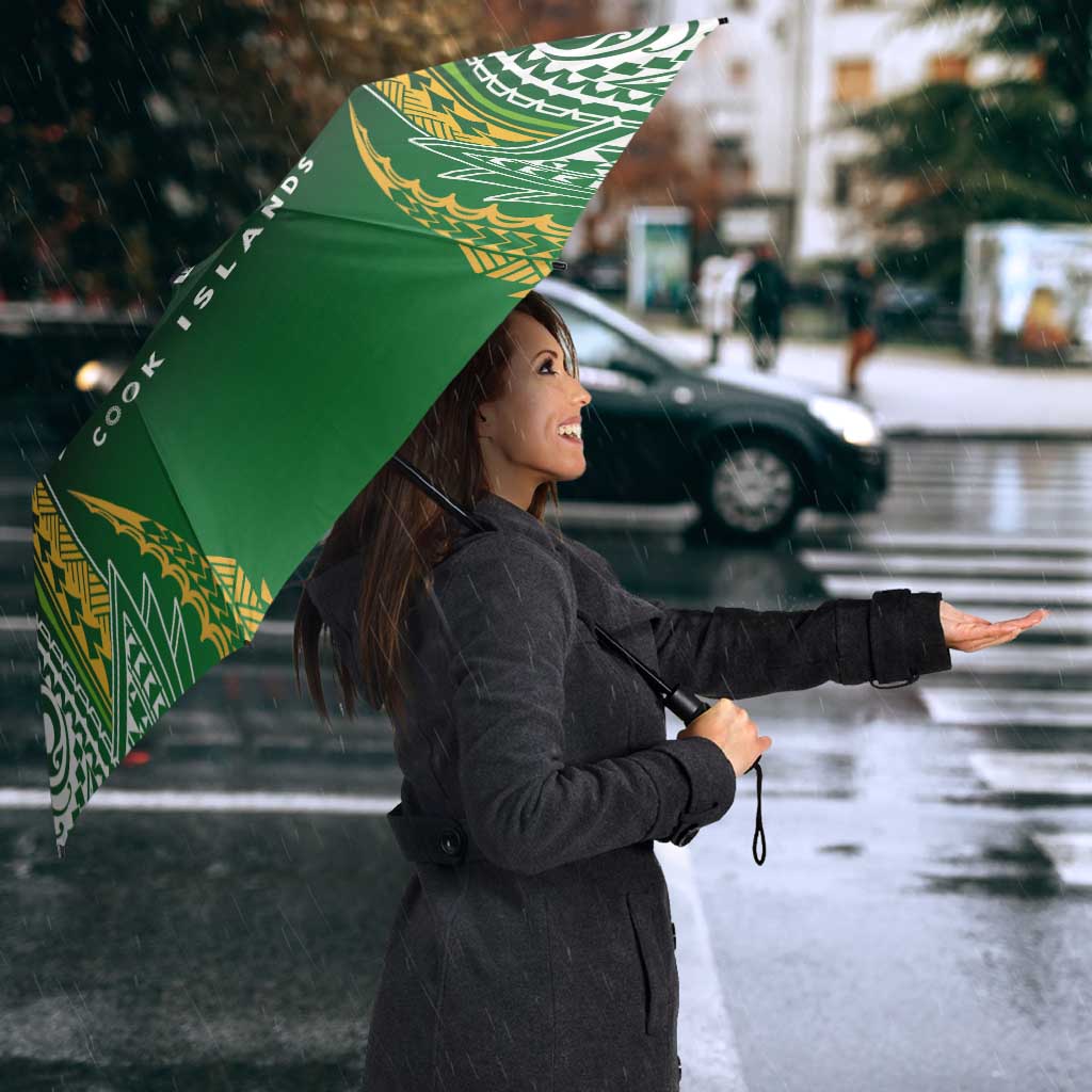 Cook Islands Rugby League Umbrella Avaiki Tatau Tribal Motifs Black Color - Aussie Hoodie
