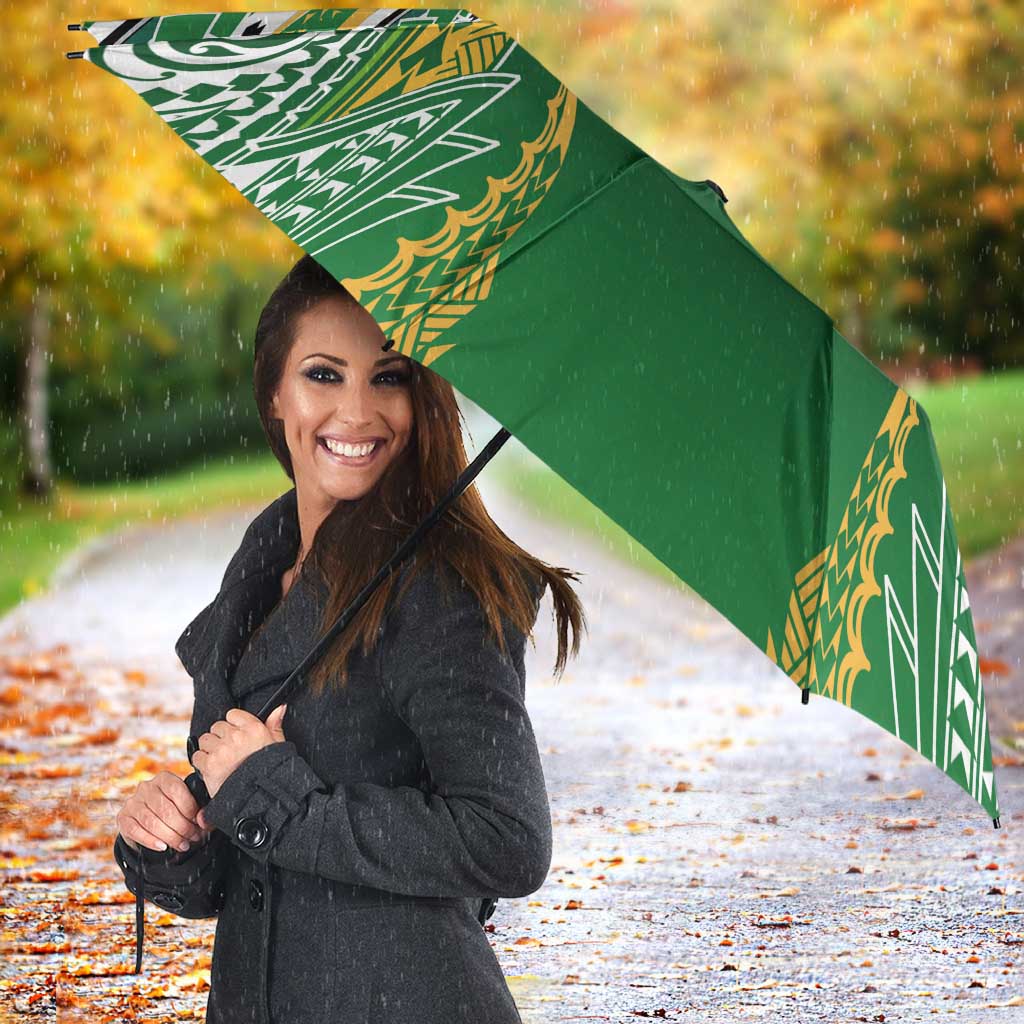 Cook Islands Rugby League Umbrella Avaiki Tatau Tribal Motifs Black Color - Aussie Hoodie