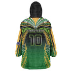 Custom Cook Islands Rugby League Wearable Blanket Hoodie Avaiki Tatau Tribal Motifs Black Color - Aussie Hoodie