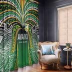 Cook Islands Rugby League Window Curtain Avaiki Tatau Tribal Motifs Black Color - Aussie Hoodie