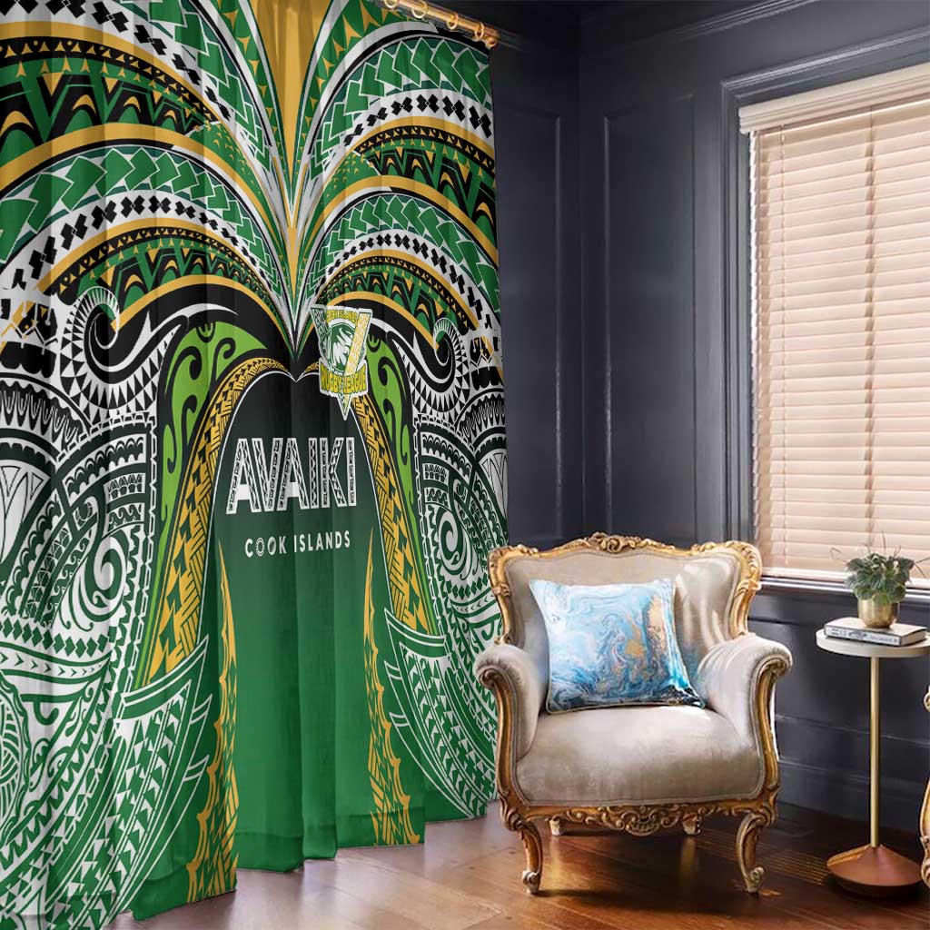 Cook Islands Rugby League Window Curtain Avaiki Tatau Tribal Motifs Black Color - Aussie Hoodie
